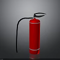 Red Fire Extinguisher With Black Hose And Nozzle Safety Equipment