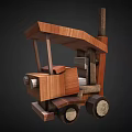 Wooden Building Blocks Toy Truck Model With Detailed Cabin And Round Wheels