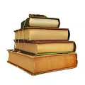 Vintage Stacked Old Books With Leather Bound Covers And Classic Design