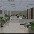 Elegant Hotel Lobby Interior With Reception Desk Comfortable Sofas Green Plants And Modern Lighting