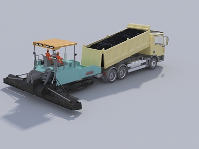 Asphalt paver road paver road construction 3d model