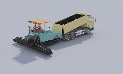 Asphalt paver road paver road construction 3d model