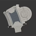 Futuristic Space Cabin Module With Platform Hatch And Control Panels