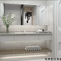 Modern Bathroom Cabinet Rack With Marble Countertop Wall Mounted Design And Mirror Storage