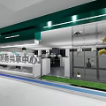 Public Office Space Interior Design With Open Layout Workstations Reception Counter And Glass Partitions