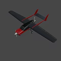 Red And White Propeller Fighter Jet Military Aircraft Design Features 3d model