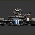 Blue And White Racing Go Kart With Steering Wheel Seat Number 44 And Racing Design