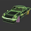 Sleek Black Classic Sports Car With Round Headlights Chrome Accents And Shiny Finish