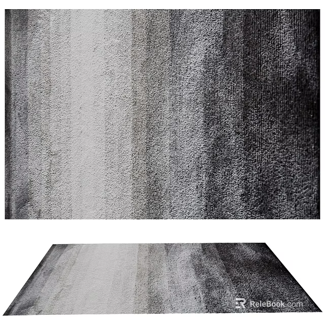 Modern Soft Square Carpet With Gray Gradient Texture For Living Room 3d model