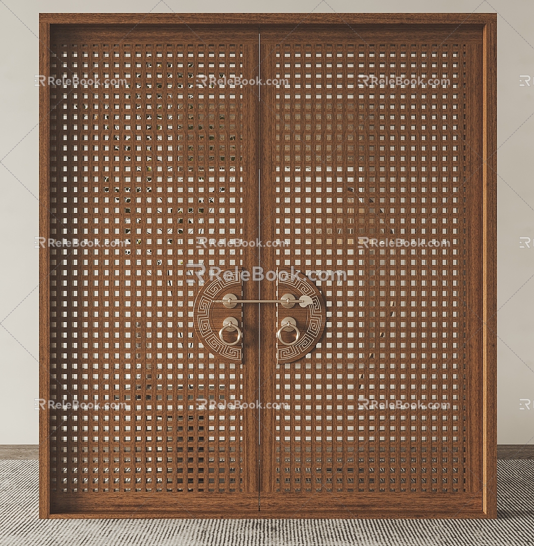 Quiet double door sliding door 3d model