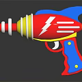 Colorful Red Blue Yellow Toy Gun with Lightning Design for Children Playtime