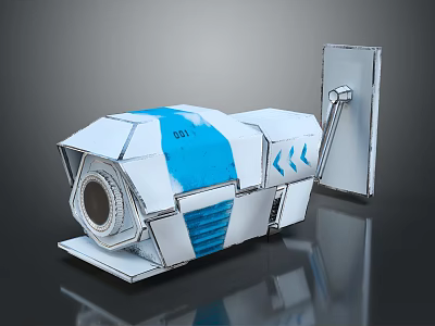 Smartphone Digital Camera Module Featuring White Body Blue Stripe SD1 Model Lens And Side Extension 3d model