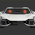 White Sports Car Featuring Red Interior Sleek Design Futuristic Styling And Alloy Wheels