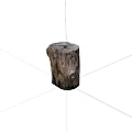Natural Old Tree Stump With Rough Wooden Texture And Knotty Surface