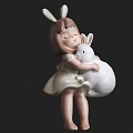 Decorations Ornaments Holding Rabbit Girl Home Decoration Ornaments Ornaments 3d model