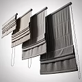 Elegant Roman Blinds With Various Textured Fabrics In Neutral Tones For Home Decor