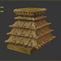 Elegant Wooden Layered Furniture With Stacked Carved Design And Tiered Structure