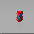 Red And Blue Motorcycle Helmet With Yellow Accents Modern Design And Comfortable Fit