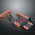 Modern Wooden Office Furniture Set With Desk Chair Cabinet And Table