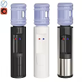 Modern Water Dispensers In Black White Silver With Blue Red Buttons And Top Water Bottle