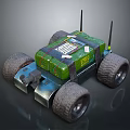 Remote Control Green Car With Large Tires Dual Antennas And Cargo Equipment
