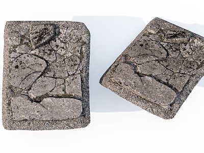 Stone Wood Decorative Slabs With Natural Cracked Texture For Interior Design 3d model