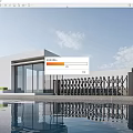 Modern Gate Design With Glass Panels Metal Fence And Water Reflection