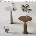 Side table metal side round small coffee table lamp vase 3d model