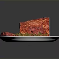 Tender Roasted Pig Meat Sliced On White Plate With Fresh Herbs