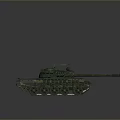 Detailed Green Military Tank Model With Camouflage Pattern And Long Barrel Tracks