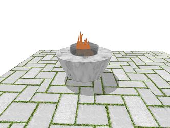 Modern Fireplace Table Alcohol Fireplace Table 3d model