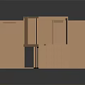 Wooden House Frame Structure Model With Support Beams And Roof Framing