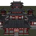 Modern Tang Style Ancient Architecture Chinese Temple Architecture Ancient Tang Architecture Temple Architecture 3d model