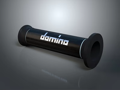 Domino Black Cylindrical Headphone Speaker With Carbon Fiber Design 3d model