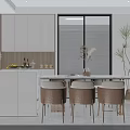 Modern Open Concept Living and Dining Room Interior With Sofa TV Coffee Table And Large Window