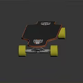 Stylish Longboard Skateboard With Black Deck Red Edge And Yellow Wheels