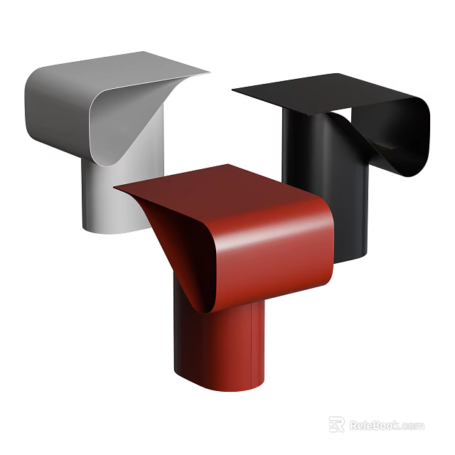 Modern Coffee Table With Gray Black And Red Unique Stylish Design 3d model