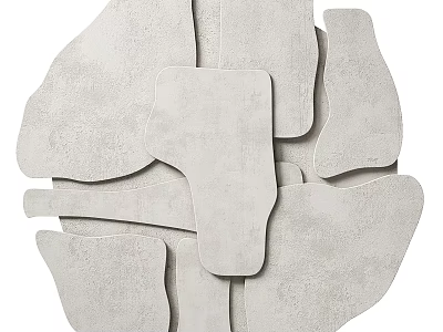 Modern Irregular Shaped Concrete Floor Tiles For Home Interior Decoration Design 3d model