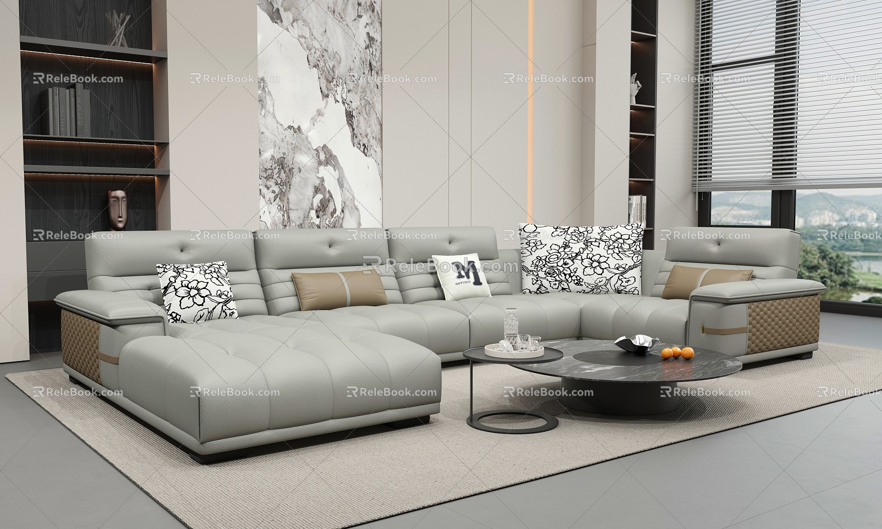 Multiplayer U-shaped Sofa 3d model