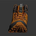 Orange and Gray High Top Hiking Shoes with Orange Laces and Grip Sole