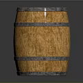 Traditional Wooden Barrel With Solid Construction Natural Wood Texture And Metal Hoops
