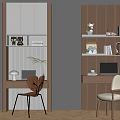 Modern Home Office Interior With Desks Chairs Shelves And Decorative Plants