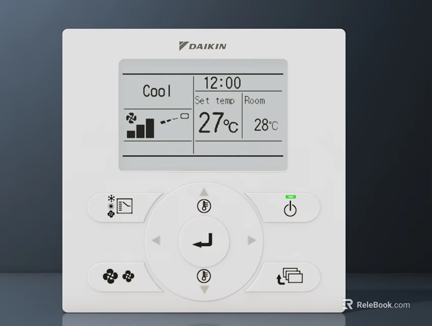 Daikin Thermostat Control Panel With Cool Mode Digital Temperature And Time 3d model 