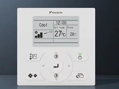 Daikin Thermostat Control Panel With Cool Mode Digital Temperature And Time 3d model