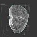 Red Cracked Game Movie Character Mask With Dark Eyes And Textured Surface