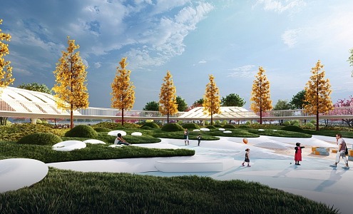 Jinshui Civic Park Modern Park 3d model