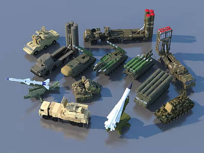 Weapons Armored Vehicle Missile Machine Gun Military Supplies 3d model