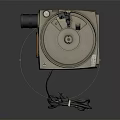 Vintage Projection Monitoring Projector With Lens Dial Buttons And Cable On Smooth Surface