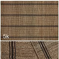 Brown Square Rug Featuring Black Stripes And Woven Texture Design