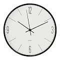Minimalist Wall Clock With Black Frame White Dial And Quartz Movement